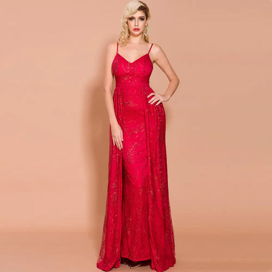 Elegant V-Neck Backless Party Dress for Women