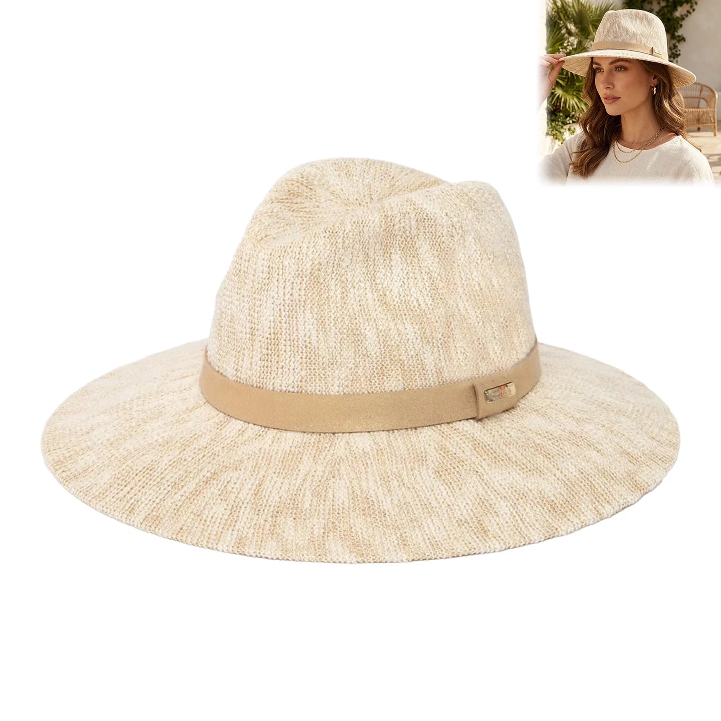 Packable Fedora Hat Wide Brim Travel Summer Unisex